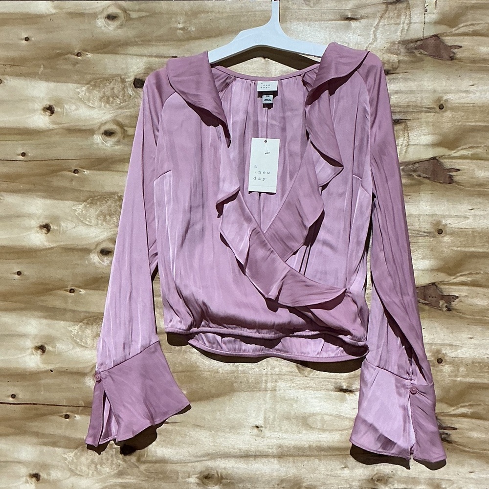 a new day Mauve Ruffled Blouse